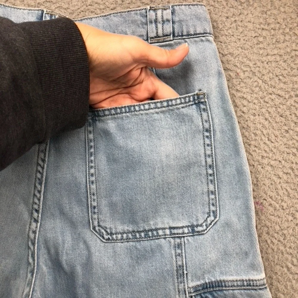 Hudson Cargo Jeans Womens 27 4 Spring Indigo Blue High Rise Wide Leg Hemmed
